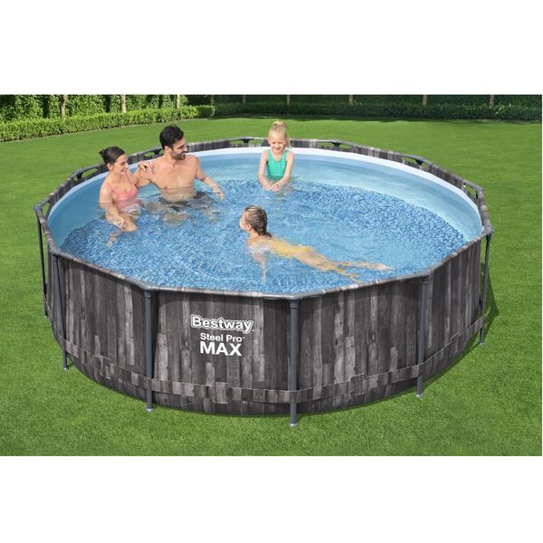 Каркасний басейн Bestway Wood Style 5614Z (427х107 см) з картриджним фільтром, тентом та драбиною 6983 фото
