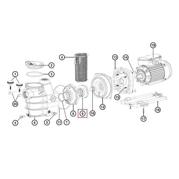 Крильчатка для насосів Hayward Max-Flo/PowerLine Plus 1.5 НР ​​(SPX1616CEX) 5856 фото