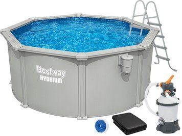 Збірний басейн Bestway Hydrium 56566 (300x122 см) з пісочним фільтром, драбиною та тентом | Palau Premium 🟦 Все для будівництва та експлуатації басейнів 🏊🌊