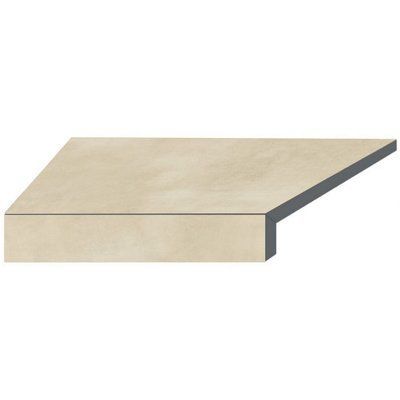 Кутовий Г-подібний елемент бортової плитки Aquaviva Patio Beige, 600x345x50(20) мм (лівий/45&deg;) 18775 фото