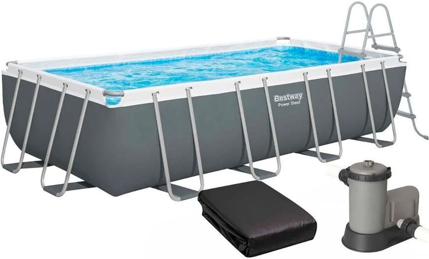 Каркасний басейн Bestway 56465 (549x274x122 см) з картриджним фільтром, драбиною та тентом | Palau Premium 🟦 Все для будівництва та експлуатації басейнів 🏊🌊