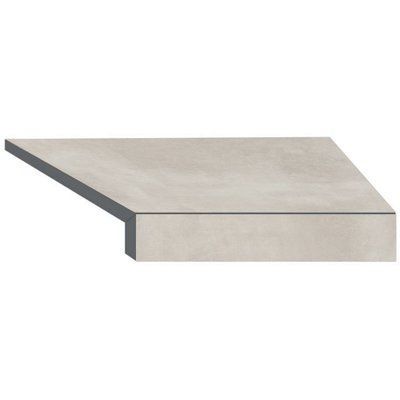 Кутовий Г-подібний елемент бортової плитки Aquaviva Patio Soft Grey, 600x345x50(20) мм (правий/45&deg;) 18778 фото