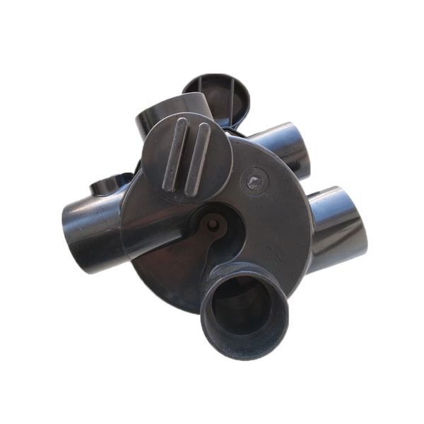 Кран шестиходовий Emaux MPV03 (1.5") боковий (88280811B) чорний 2942 фото
