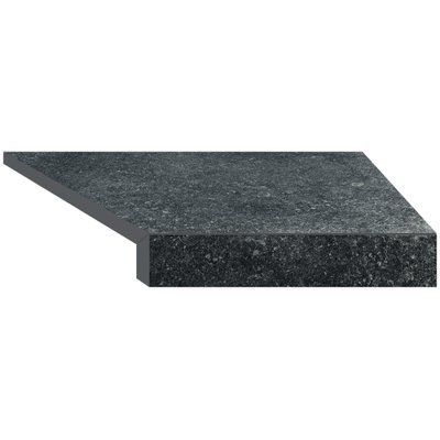 Кутовий Г-подібний елемент бортової плитки Aquaviva Granito Black, 595x345x50(20) мм (правий/45&deg;) 6616 фото