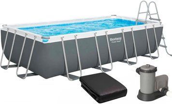 Каркасный бассейн Bestway 56465 (549x274x122 см) с картриджным фильтром, стремянкой и тентом, цена | Palau Premium 🟦 Все для будівництва та експлуатації басейнів 🏊🌊