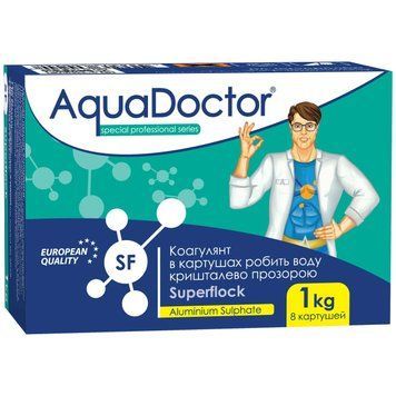Коагулянт для басейну в картушах AquaDoctor Superflock | Palau Premium 🟦 Все для будівництва та експлуатації басейнів 🏊🌊