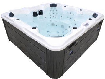 СПА-басейн Aquajoy Maldives (230х230х95 см), сріблясто-білий мармур, з динаміками та LED-підсвічуванням | Palau Premium 🟦 Все для будівництва та експлуатації басейнів 🏊🌊