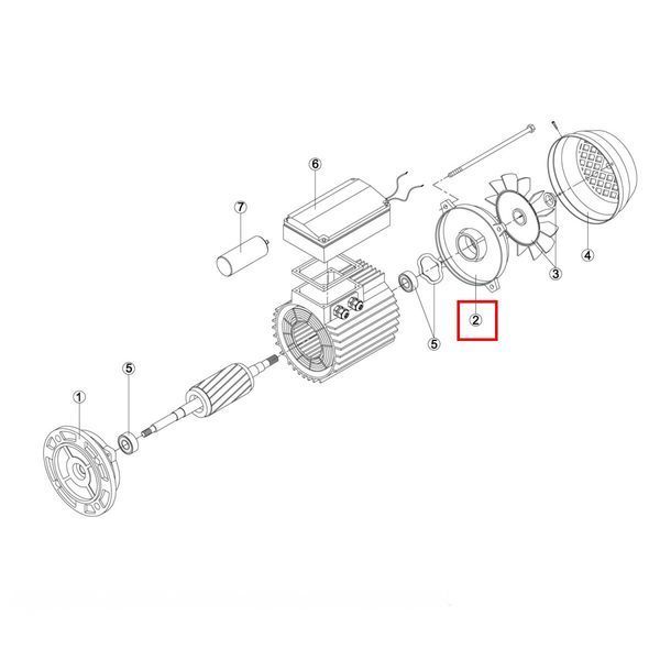 Кришка задня ел. двигуна насоса (MEC 71) M3 (RMOT0002.02R/RBM1020.23R) 6298 фото
