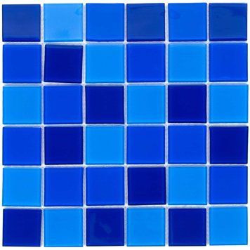 Мозаика стеклянная Aquaviva Cristall Dark Blue (48 мм) | Palau Premium 🟦 Все для будівництва та експлуатації басейнів 🏊🌊